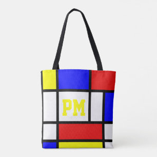 Tote Bag Initiales lumineuses modernes de style d'art de