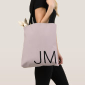 Tote Bag Initiales Monogrammées Surdimensionnées Rose Pâle  (De près)