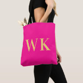 Tote Bag Initiales Monogrammes Modernes Minimales Rose Chau (De près)
