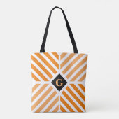 Tote Bag Initiales rayures orange moderne (Dos)