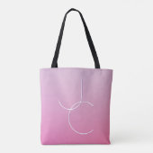 Tote Bag Initiales superposées Modern 2 | Ombre rose (Dos)