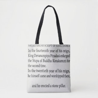 Tote Bag Inscription Historique de la Colonne d'Asoka de Ni