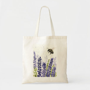 Tote Bag Insecte de l'aquarelle du bourdon de lavande Fleur
