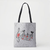 Tote Bag Inséparables de musique sur Grey Notes musicales (Devant)