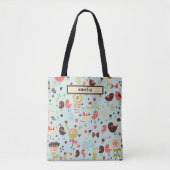 Tote Bag Inséparables et fleurs lunaires (Devant)