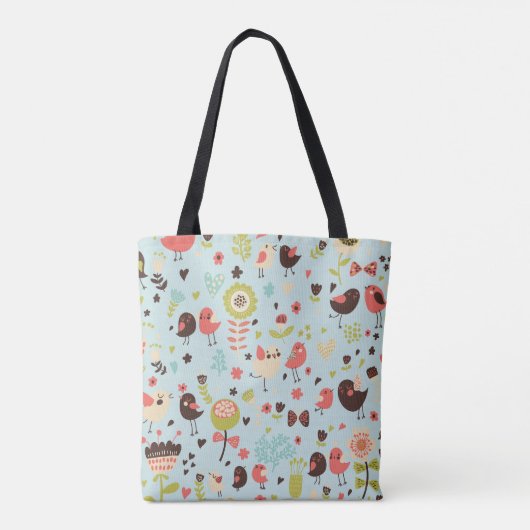 Tote Bag Inséparables et fleurs lunaires (Dos)