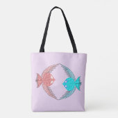Tote Bag Inséparables roses et bleus mignons (Dos)