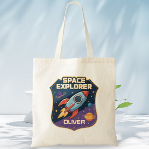 Tote Bag Insigne d'explorateur spatial mignon