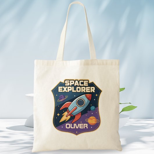 Tote Bag Insigne d'explorateur spatial mignon