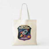 Tote Bag Insigne d'explorateur spatial mignon (Dos)