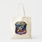 Tote Bag Insigne d'explorateur spatial mignon (Devant)