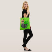 Tote Bag Insigne vert Cat Noir (Sur le modèle)