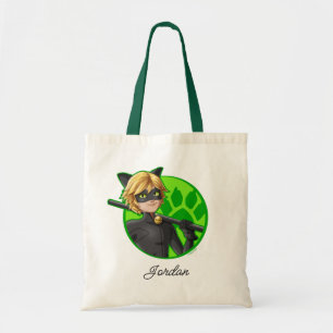 Tote Bag Insigne vert Cat Noir