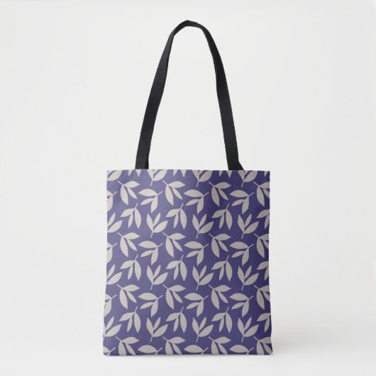 Tote Bag Inspiration botanique moderne bleu & gris (Devant)