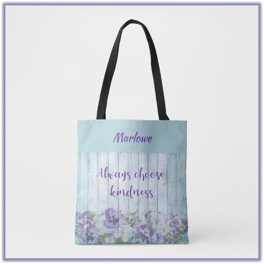 Tote Bag Inspiration de douceur bleu floral