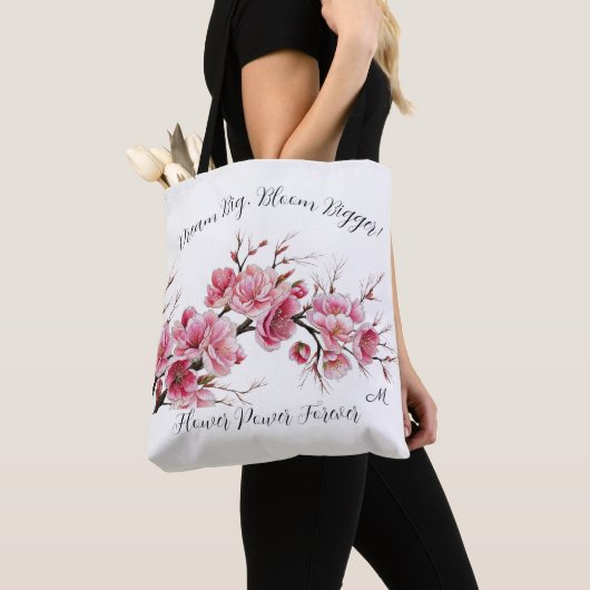 Tote Bag Inspiration Japonaise Sakura Flowers Illustration (De près)