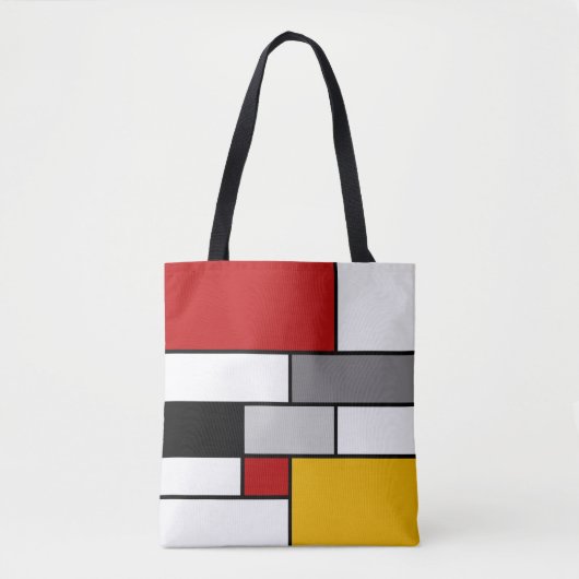 Tote Bag Inspiration mondrienne colorée (Devant)