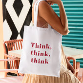 Tote Bag Inspiration Positive Red Think Think Think Devis d