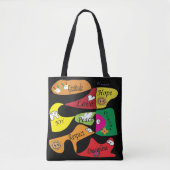Tote Bag Inspirational Black Tote: Peace Joy Discipline (Devant)