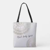 Tote Bag Instructeur de méditation Yoga Gold Mandala Fleurs (Dos)