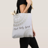 Tote Bag Instructeur de méditation Yoga Gold Mandala Fleurs (De près)