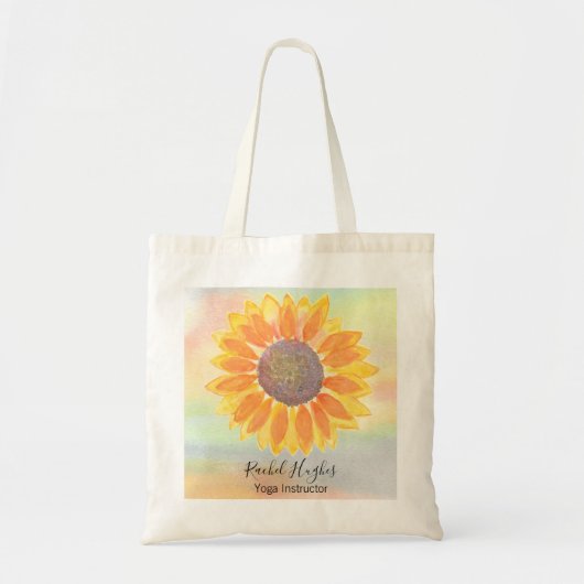 Tote Bag Instructeur de yoga personnalisé tournesol (Devant)