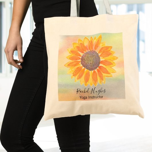 Tote Bag Instructeur de yoga personnalisé tournesol