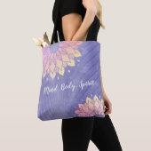 Tote Bag Instructeur de Yoga violet Rose Gold Mandala (De près)