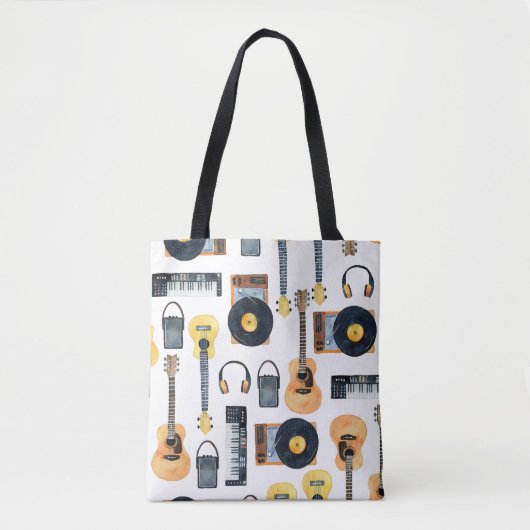 Tote Bag Instruments de musique : aquarelle transparente (Devant)