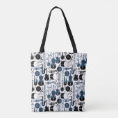 Tote Bag Instruments de musique motif design 2 tons (Dos)