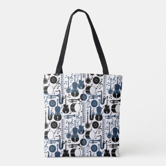 Tote Bag Instruments de musique motif design 2 tons (Dos)