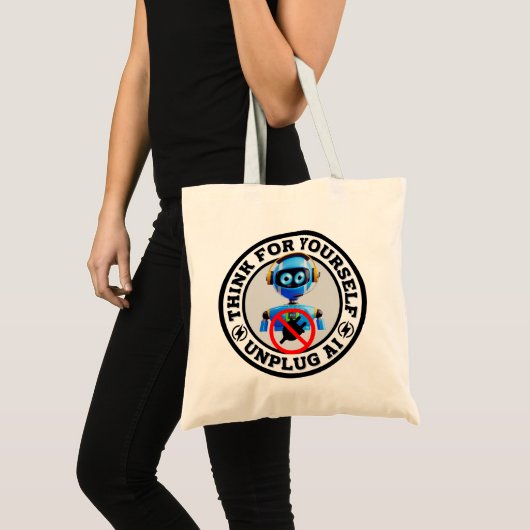 Tote Bag Intelligence artificielle - Débrancher AI (Devant (produit))