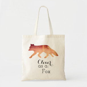 Tote Bag Intelligent comme aquarelle Typogaphy de Fox