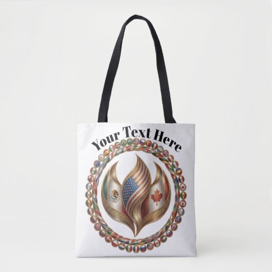 Tote Bag International Unity Flame with World Flags Emblem  (Devant)