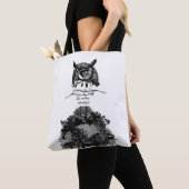 Tote Bag Introvert Empath Owl sagesse illustré citation d'e (De près)
