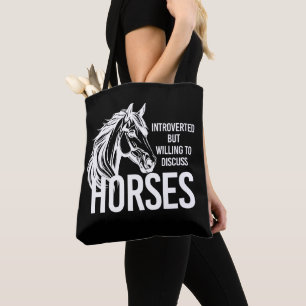 Tote Bag Introverted mais disposé à discuter de chevaux drô