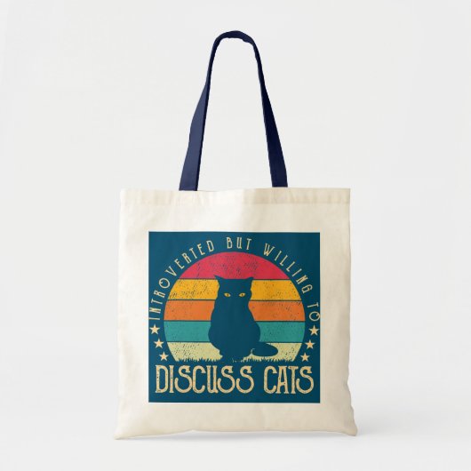 Tote Bag Introverted Mais Prêt À Discuter Des Chats (Devant)
