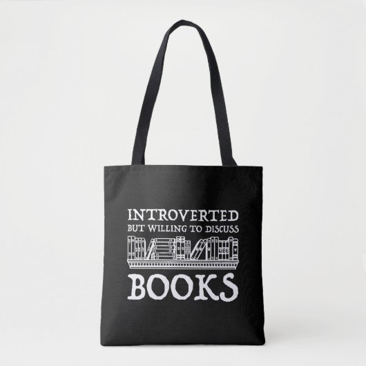 Tote Bag Introverted Mais Prêt À Discuter Des Livres (Devant)