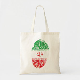 Tote Bag Iran Drapeau empreintes digitales Identité du pays