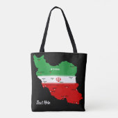 Tote Bag Iran Map with Flag and Emblem (Dos)