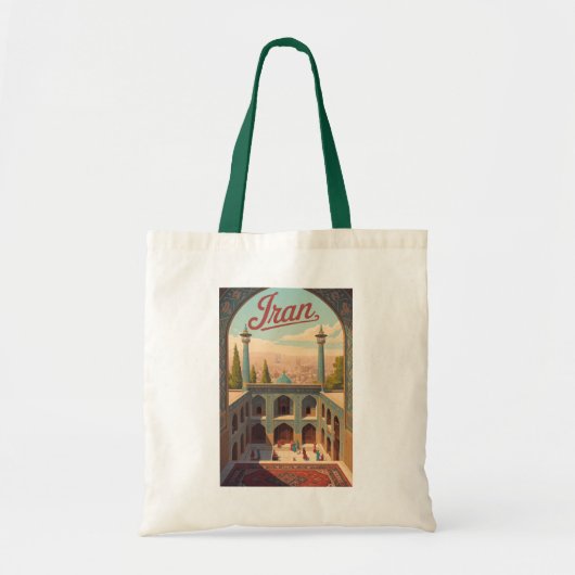 Tote Bag Iran Skyline Illustration Travel Art Vintage (Devant)