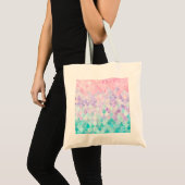 Tote Bag Iridescent en pastel de sirène mignonne, rose, (Devant (produit))
