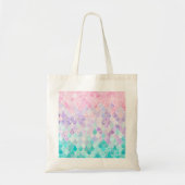 Tote Bag Iridescent en pastel de sirène mignonne, rose, (Devant)