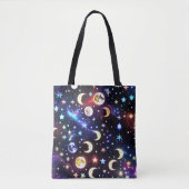 Tote Bag Iridescent Moonstone Opal Lunar Phases (Devant)