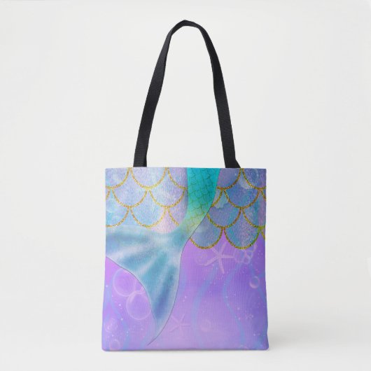 Tote Bag Iridescent Pearl Shtoujours Sparkle Mermaid Tail (Devant)