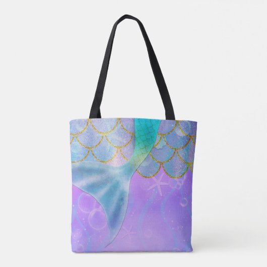 Tote Bag Iridescent Pearl Shtoujours Sparkle Mermaid Tail (Dos)