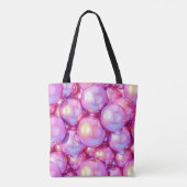 Tote Bag Iridescent Pink Glossy 3D Bubble Pattern Aesthetic (Dos)
