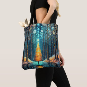 Tote Bag Iridescente Holiday Dream 🎄 brillant sapin de Noë