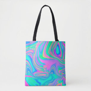 Tote Bag Iridescente marbrée texture holographique en dyna