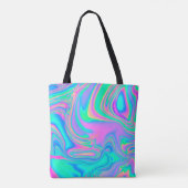 Tote Bag Iridescente marbrée texture holographique en dynam (Dos)